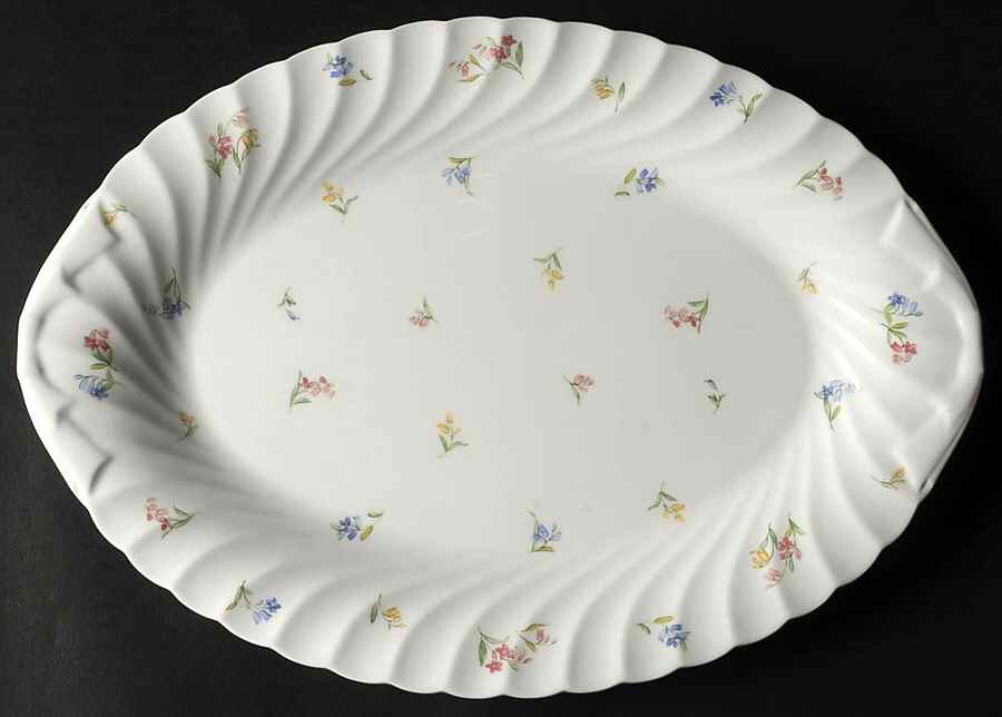 Floral Shower 14" Oval Serving Platter by Nikko-1