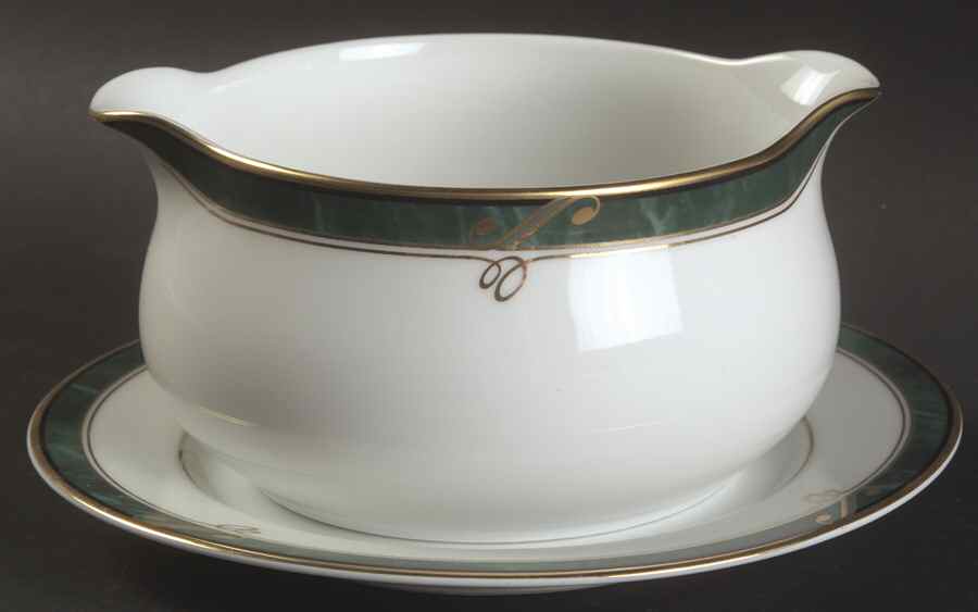 Forest Glen Round Gravy Boat & Bread and Butter Stand by Nikko-1