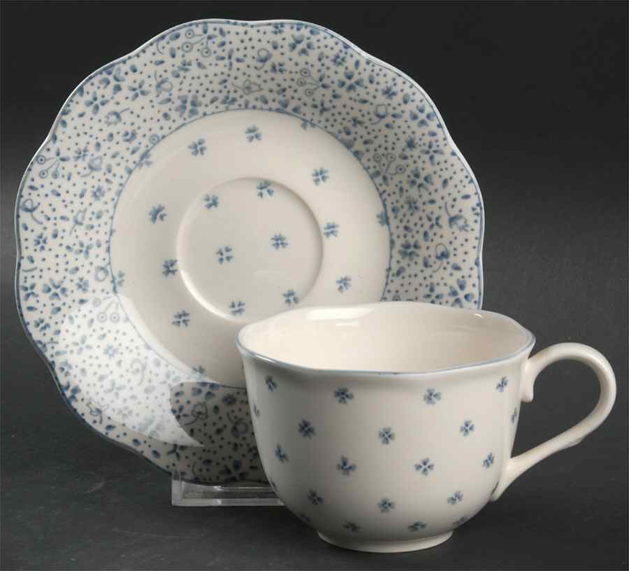 Forget-Me-Not Flat Cup & Saucer Set by Nikko-1