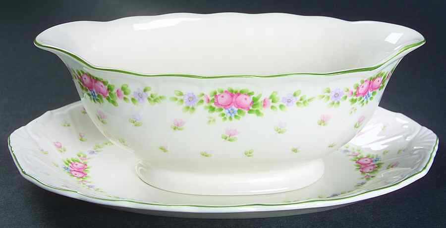 Garland Gravy Boat & Underplate (Relish/Butter) by Nikko-1