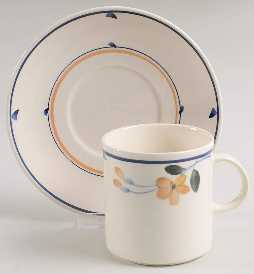 Golden Blossoms Flat Cup & Saucer Set by Nikko-1