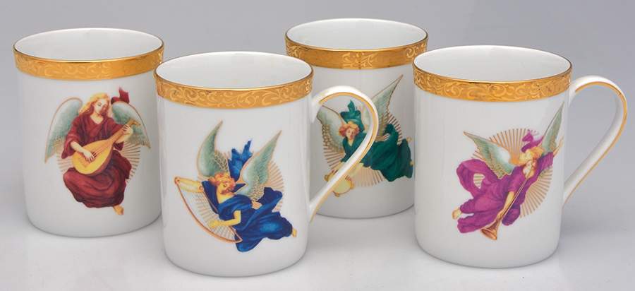 Gold Filigree Accent Mug - Set of 4 by Nikko-1
