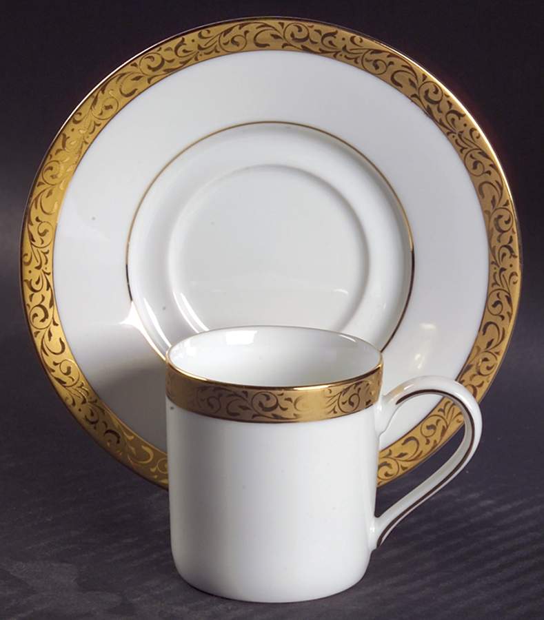 Gold Filigree Flat Demitasse Cup & Saucer Set by Nikko-1