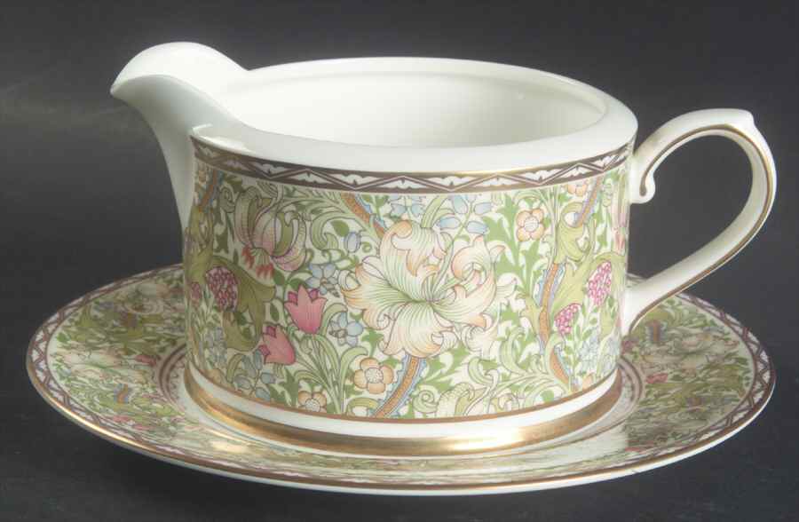 Golden Lily Gravy Boat & Underplate by Nikko-1