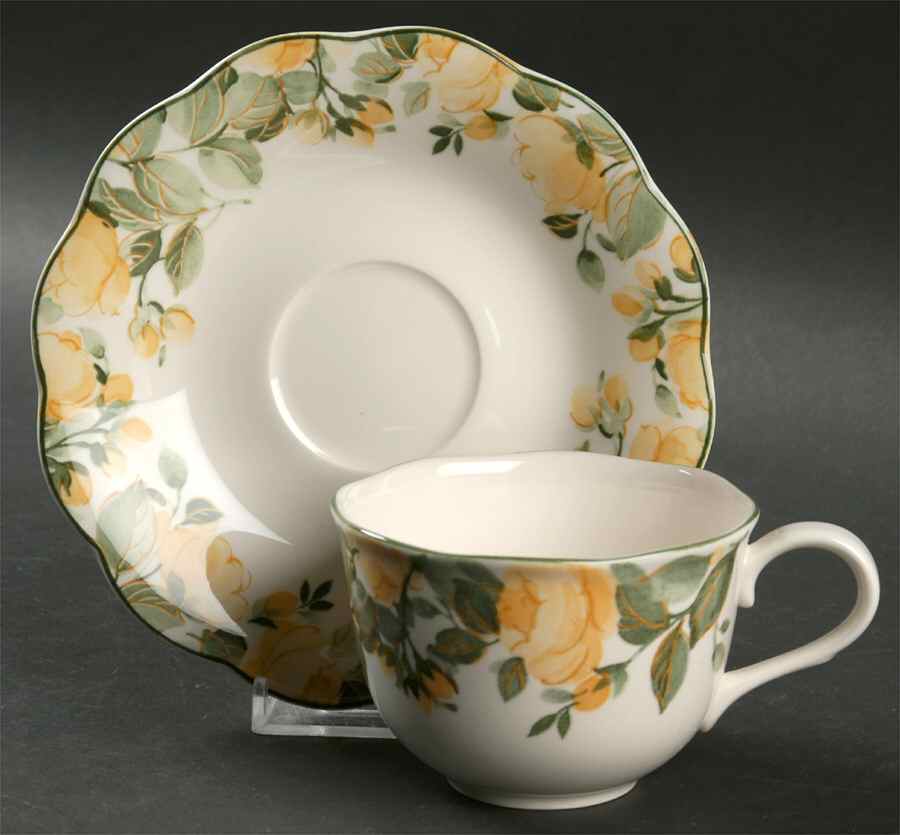 Gracious Flat Cup & Saucer Set by Nikko-1