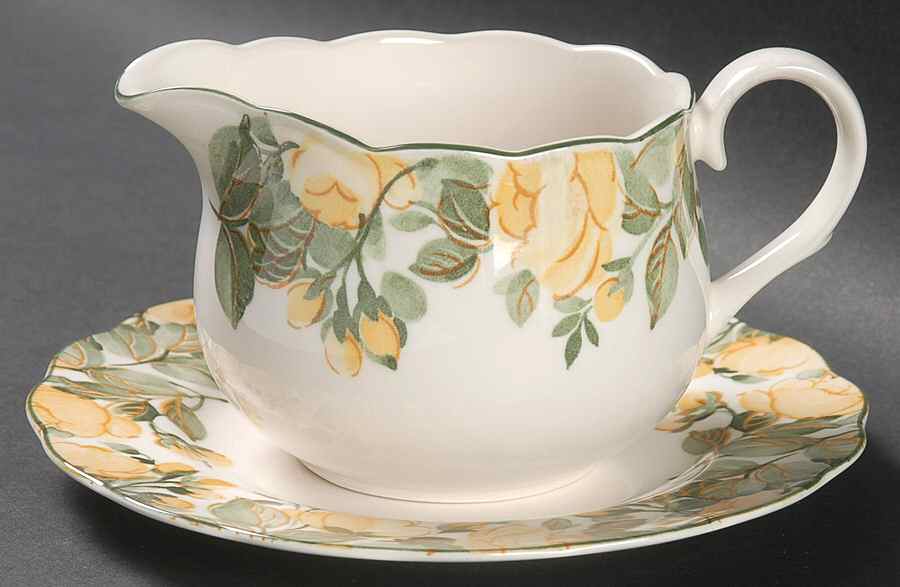 Gracious Round Gravy Boat & Bread and Butter Stand by Nikko-1