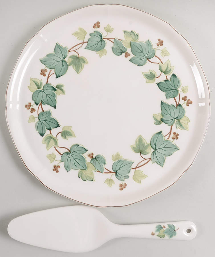 Greenwood Cake Plate and Server (Boxed Set) by Nikko-1