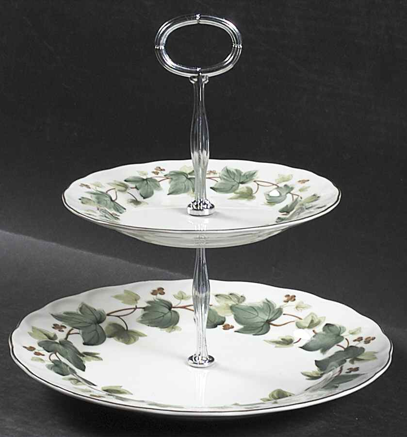 Greenwood 6 5/8"-10"  2 Tiered Serving Tray (Dp, Sp) HC by Nikko-1