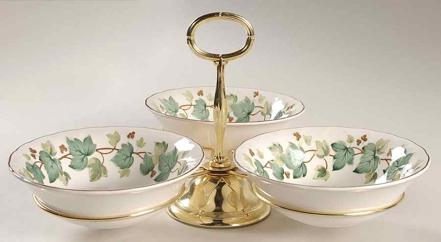 Greenwood 7" x 12" 3-Part Relish & Metal Stand (CERC) HC by Nikko-1