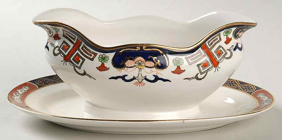 H491 Gravy Boat with Attached Underplate by Nikko-1