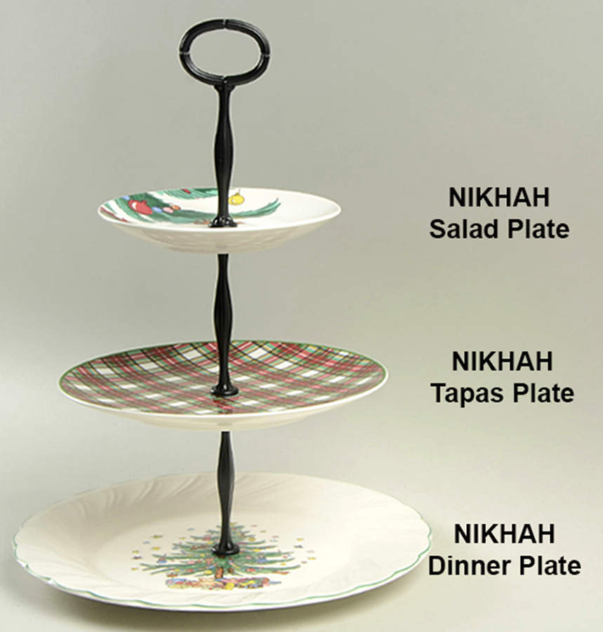 Happy Holidays Mixed/Match 3 Tier Serving Tray by Nikko-1