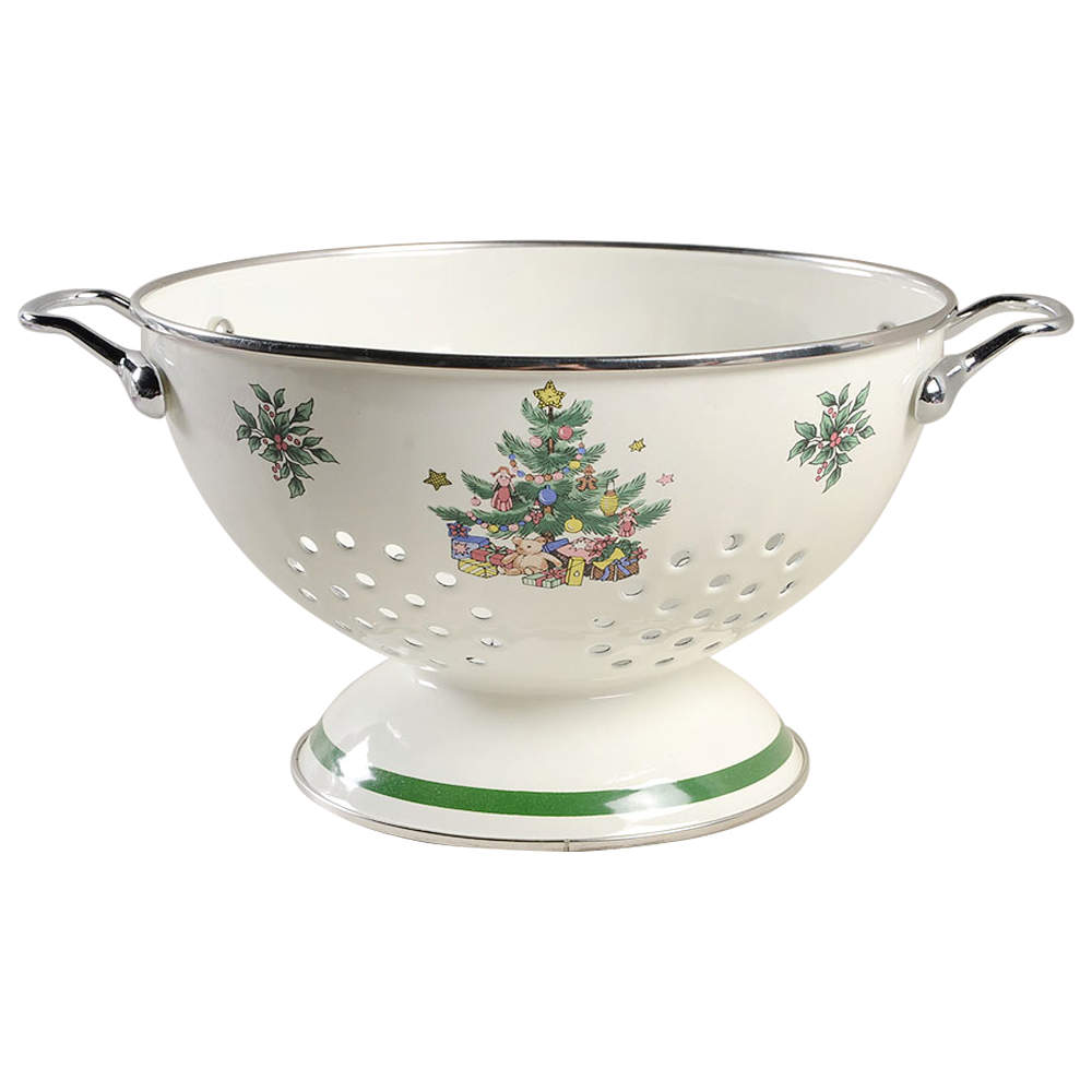 Happy Holidays 3 Quart Metal Colander by Nikko-1