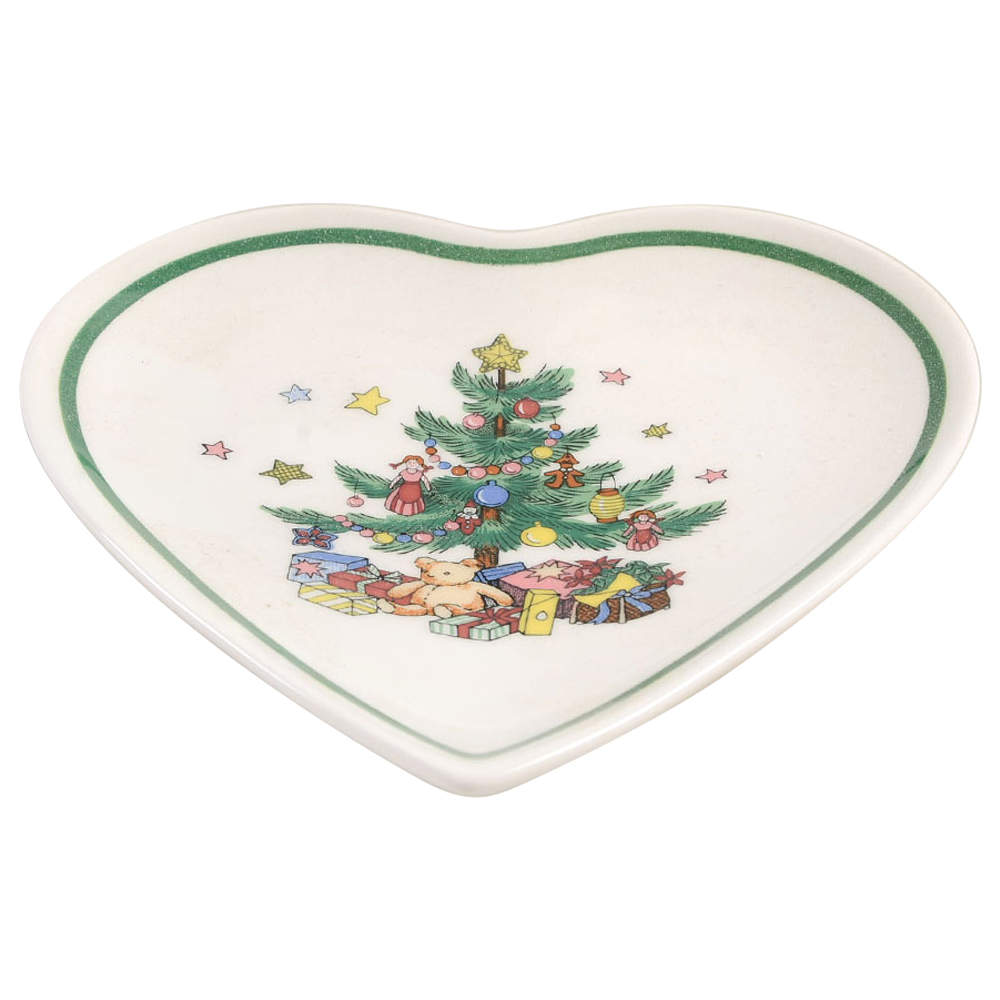 Happy Holidays Heart Shaped Dish by Nikko-1