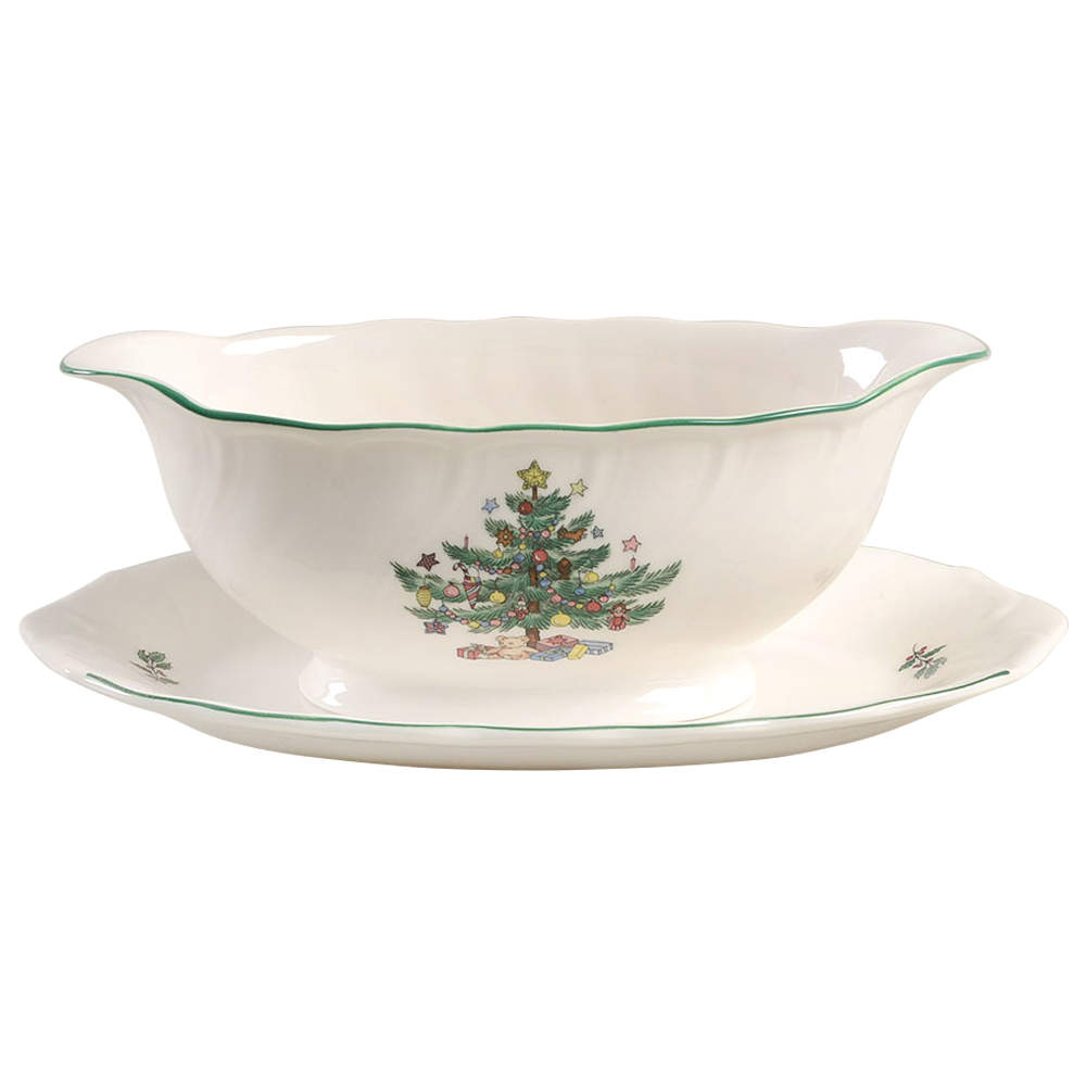 Happy Holidays Gravy Boat & Underplate/Relish by Nikko-1