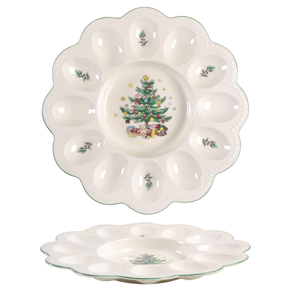 Happy Holidays Deviled Egg Plate by Nikko-1