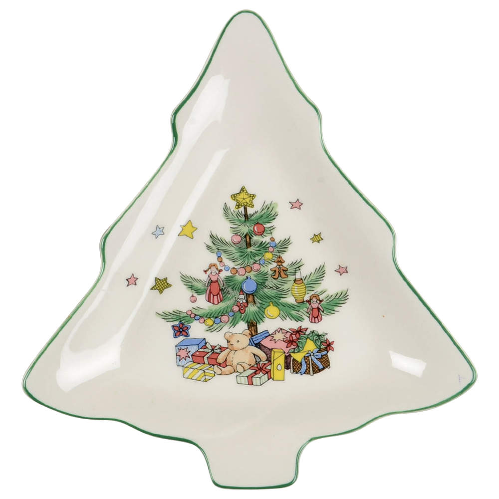 Happy Holidays 1 Part Small Tree Shaped Dish by Nikko-1