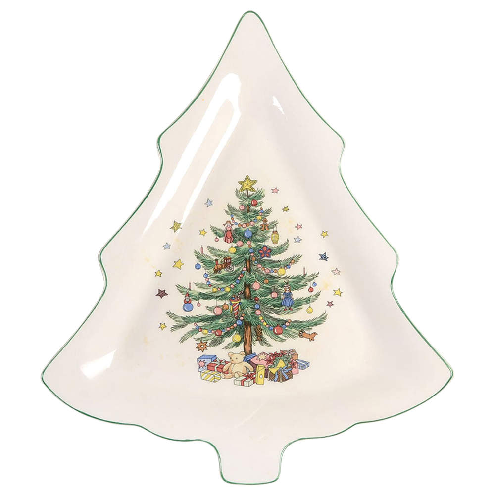Happy Holidays Large Tree Shaped Dish by Nikko-1