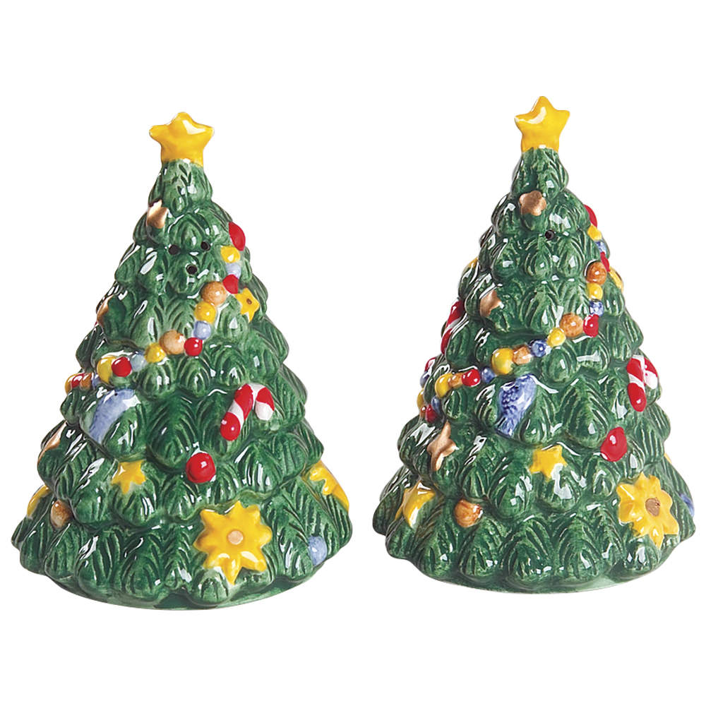 Happy Holidays Figural Salt & Pepper Set by Nikko-1