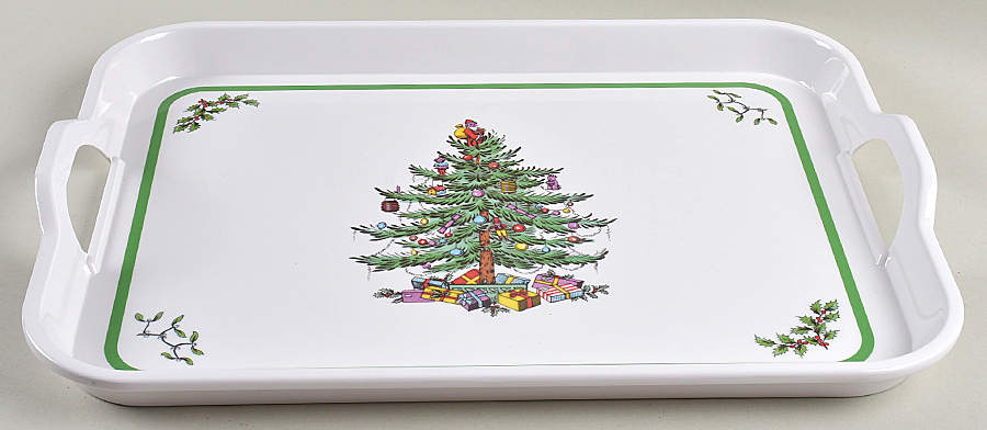 Happy Holidays 17" Rectangular Melamine Tray by Nikko-1