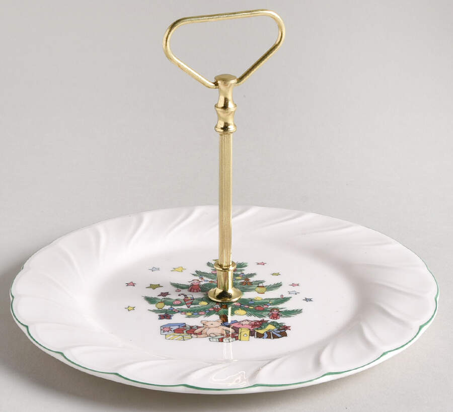 Happy Holidays Round Serving Plate with Handle (SP) by Nikko-1
