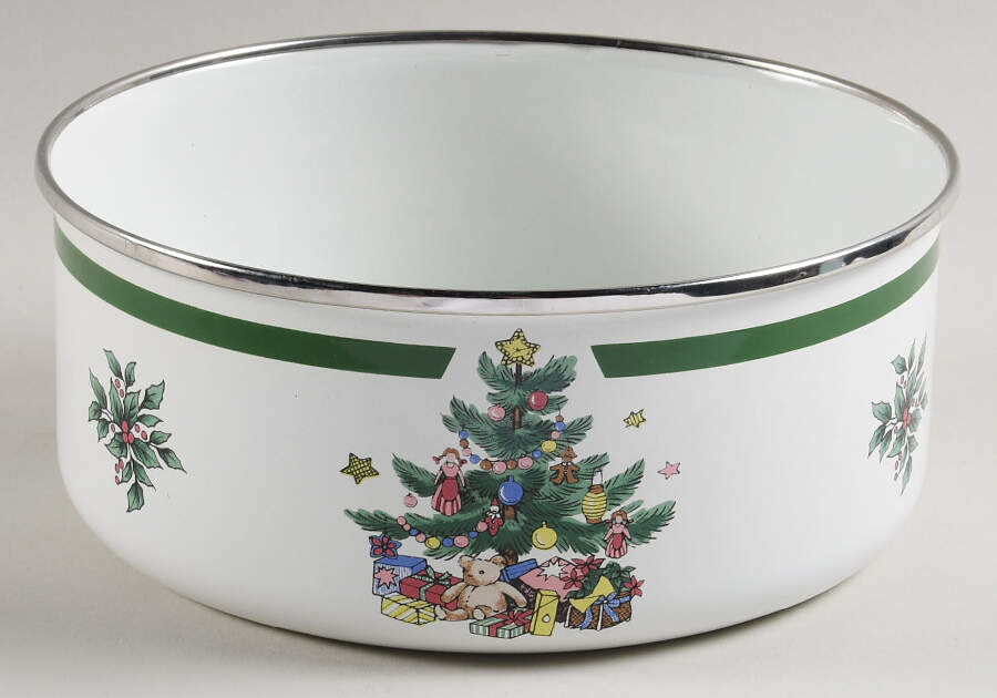 Happy Holidays 7 3/8" Metal Bowl by Nikko-1