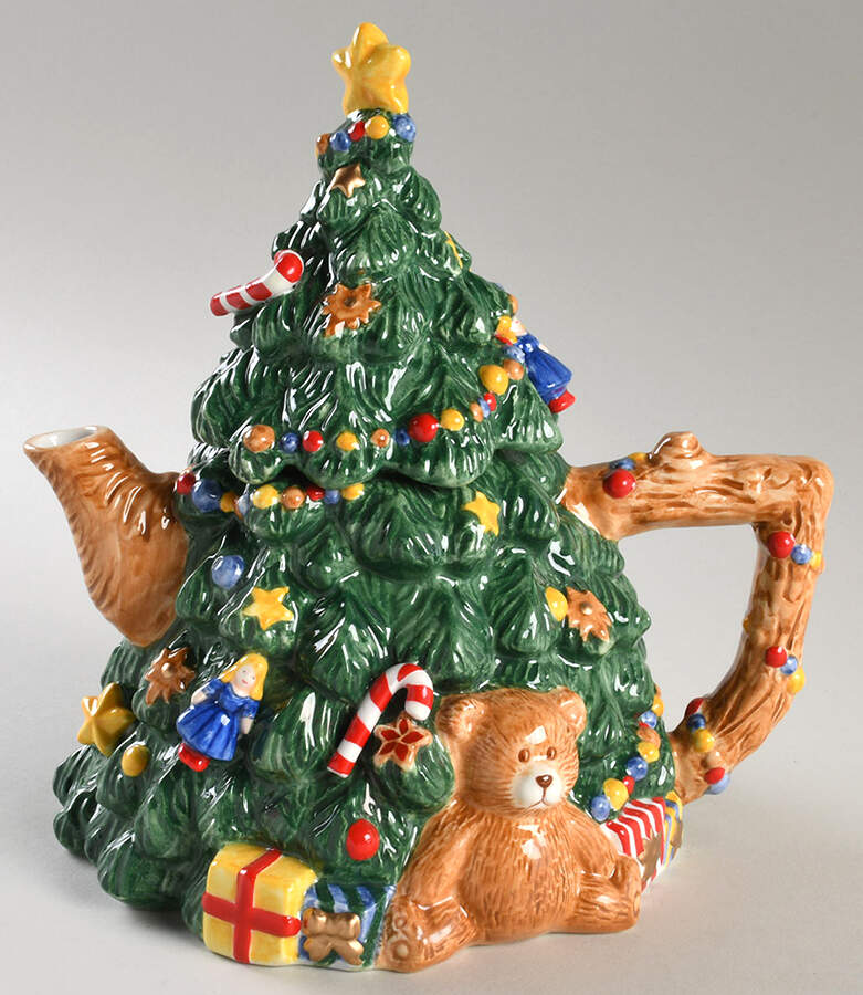 Happy Holidays Figural Teapot & Lid by Nikko-1