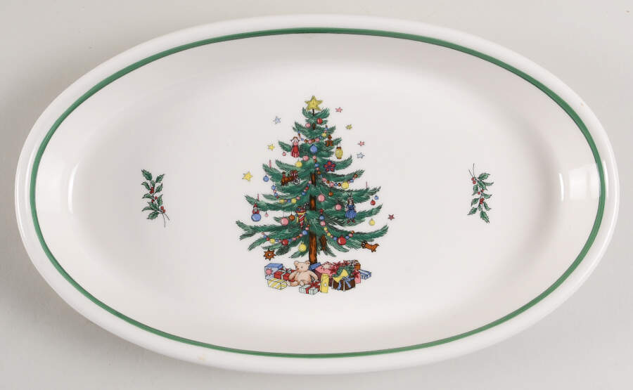 Happy Holidays 13" Oval Serving Platter by Nikko-1