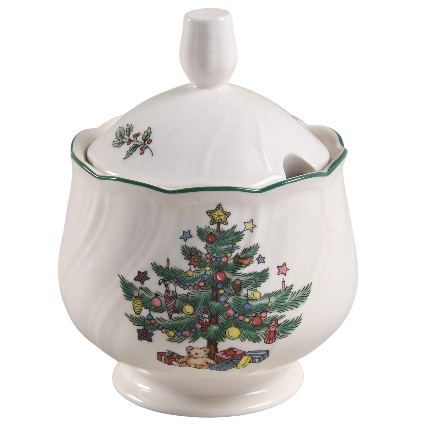 Happy Holidays Sugar Bowl & Lid by Nikko-1