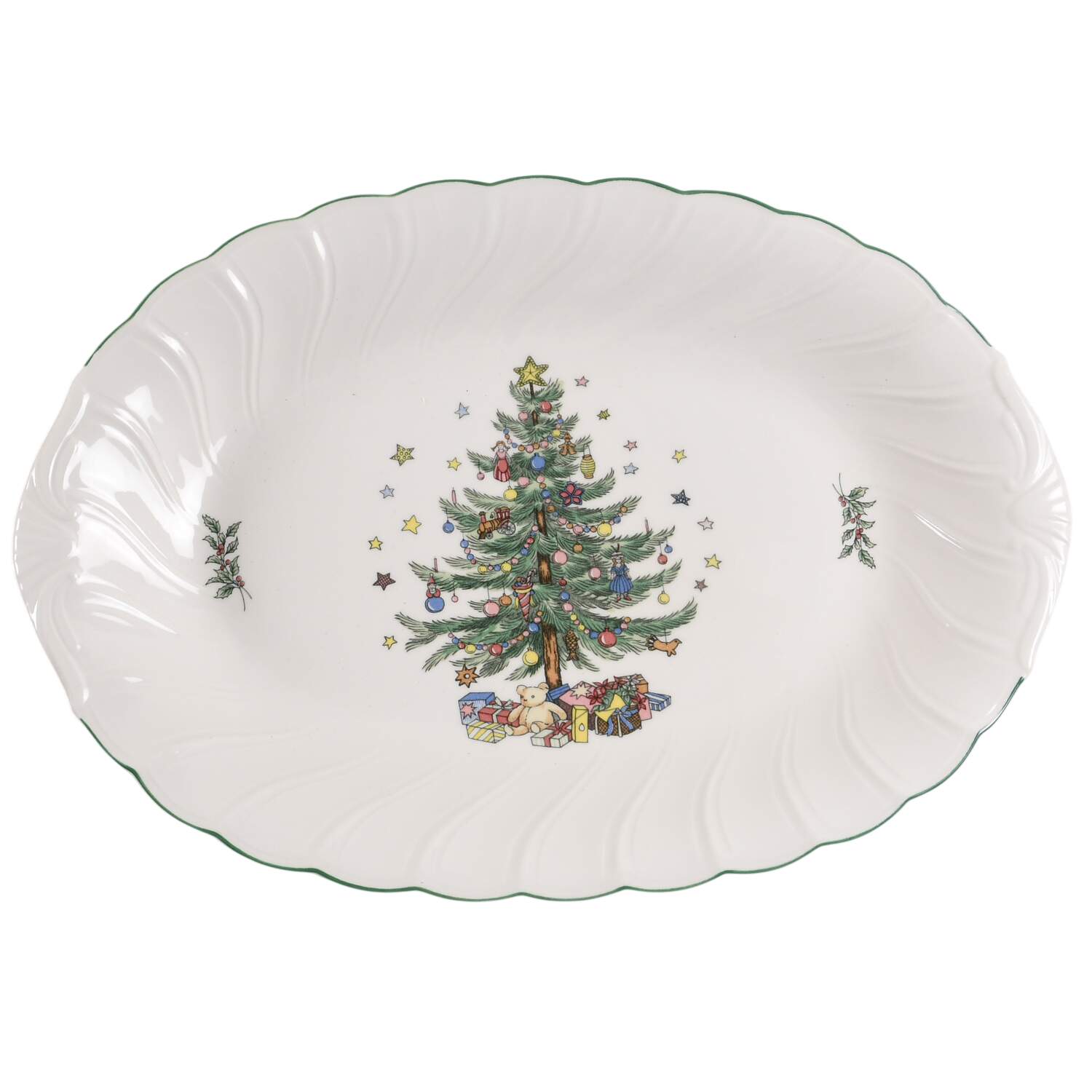 Happy Holidays 14" Oval Serving Platter by Nikko-1