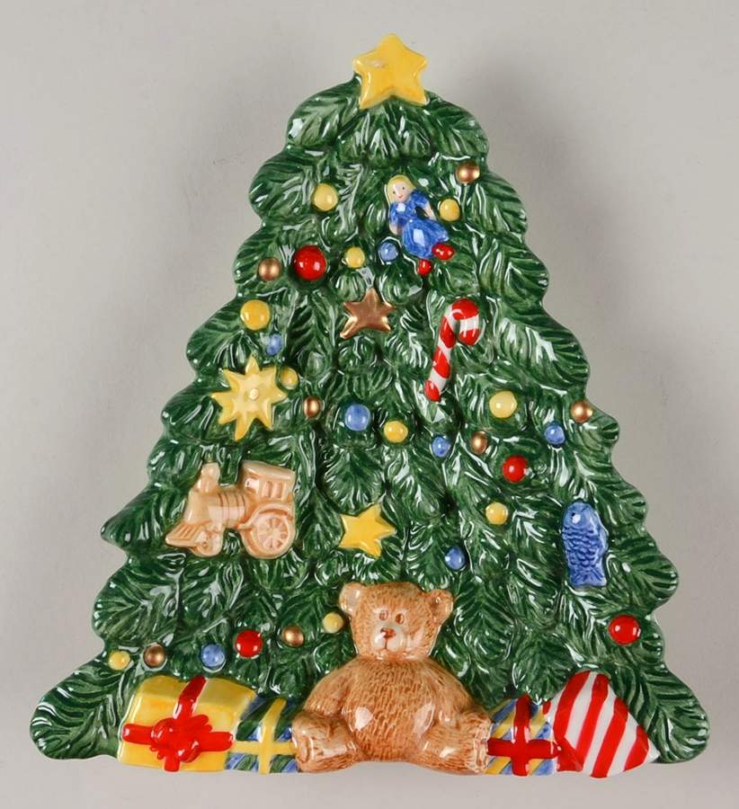 Happy Holidays Figural Tree Open Candy Dish by Nikko-1