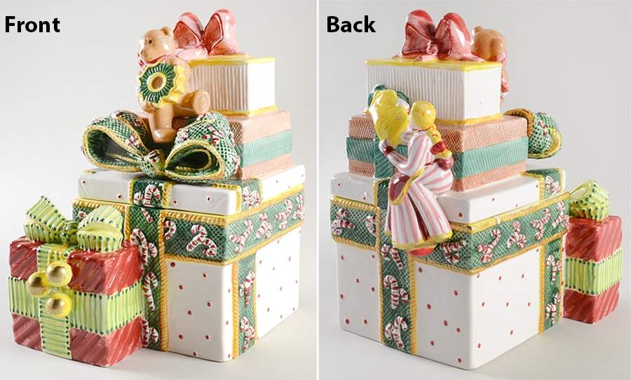 Happy Holidays Sculpted Cookie Jar & Lid by Nikko-1