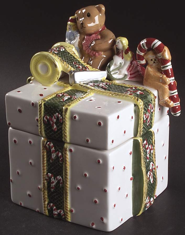 Happy Holidays Figural Box & Lid by Nikko-1