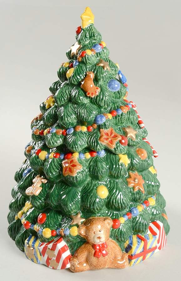 Happy Holidays Figural Cookie Jar & Lid by Nikko-1
