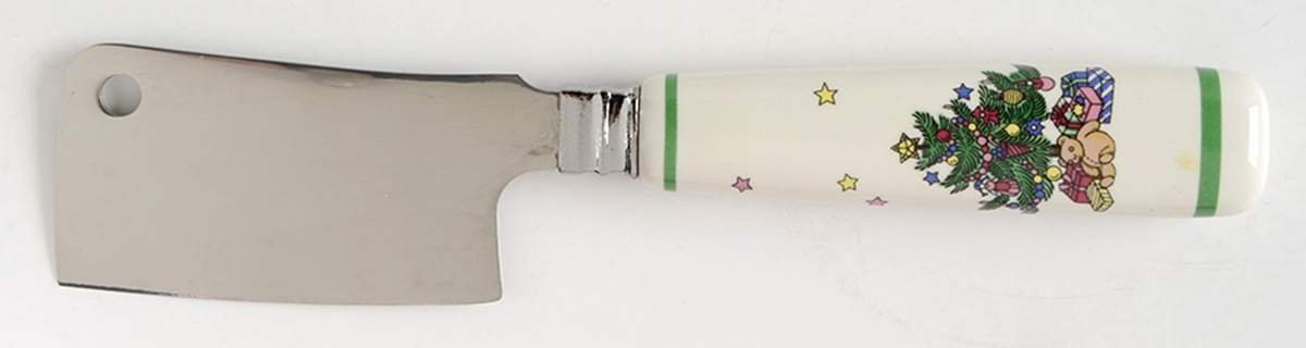 Happy Holidays Cheese Cleaver with Stainless Blade by Nikko-1