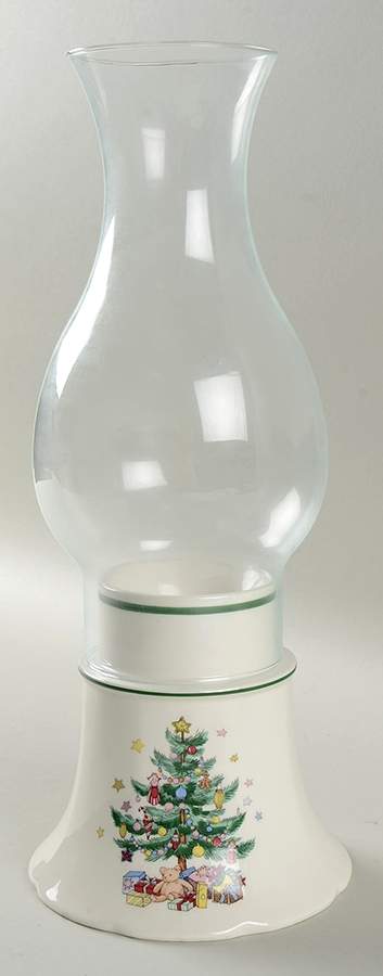 Happy Holidays Hurricane Lamp & Globe by Nikko-1