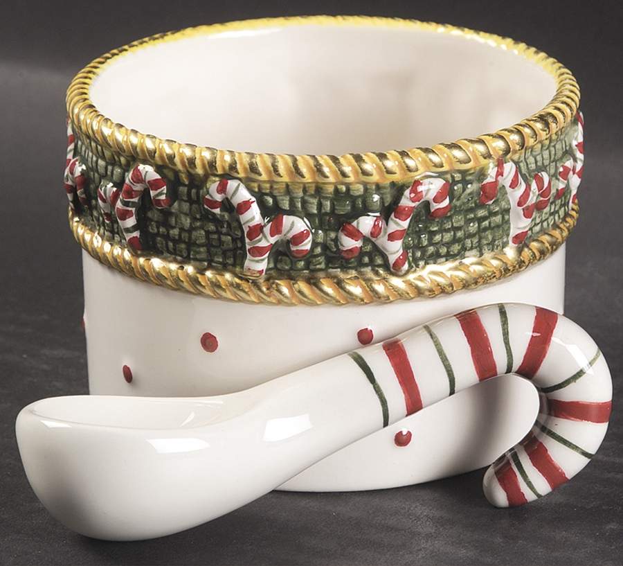Happy Holidays Dip Bowl W/Spoon by Nikko-1