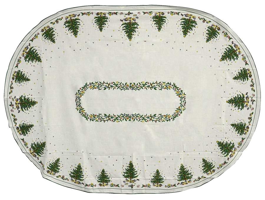 Happy Holidays 64" X 84" Oblong Tablecloth by Nikko-1