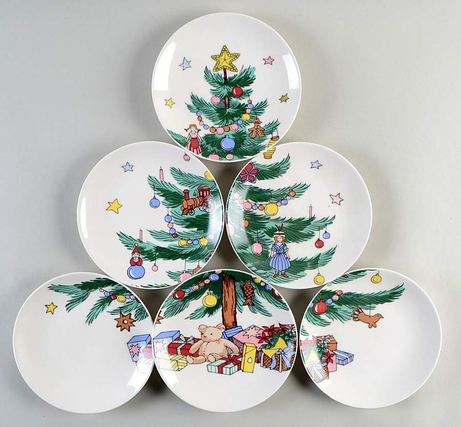 Happy Holidays Tapas Plate - Set of 6 Motifs by Nikko-1