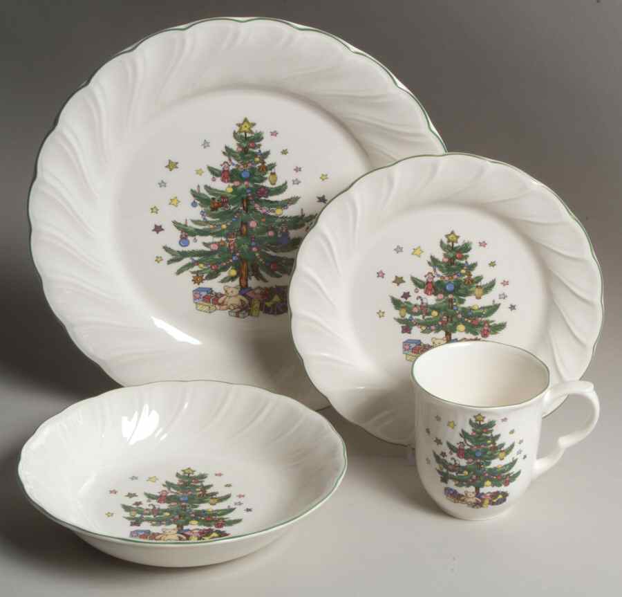 Happy Holidays 4-Piece Place Set=Dp,Sp,Apb7,Mug by Nikko-1