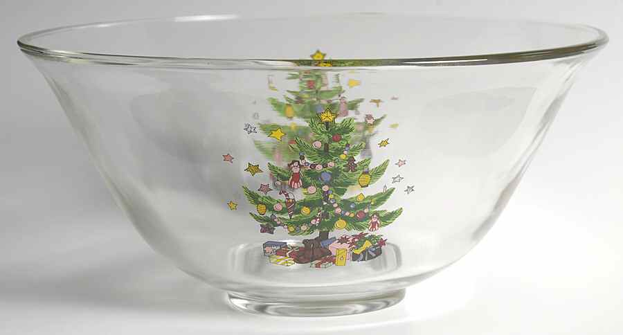 Happy Holidays 10" Glassware Salad Bowl by Nikko-1