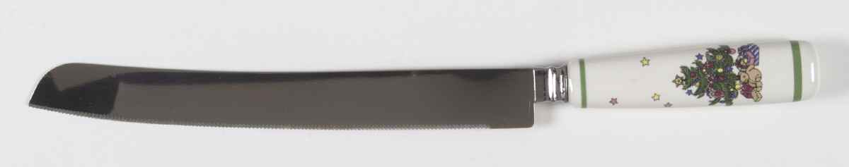 Happy Holidays Bread Knife & Stainless Blade by Nikko-1