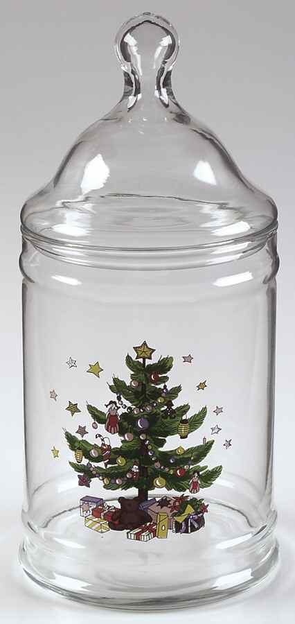 Happy Holidays Glassware Candy Jar & Lid by Nikko-1