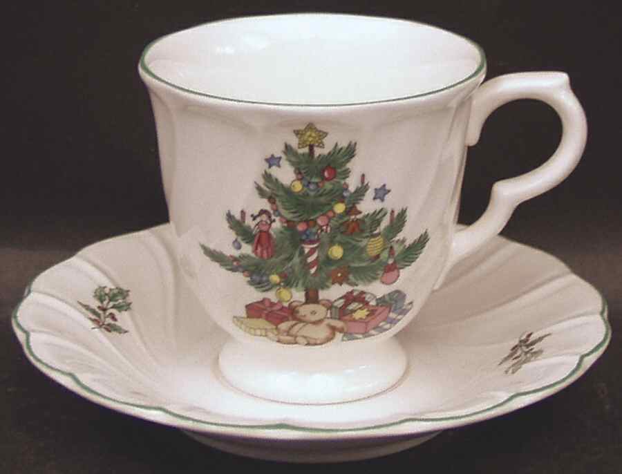 Happy Holidays Footed Demitasse Cup & Saucer Set by Nikko-1
