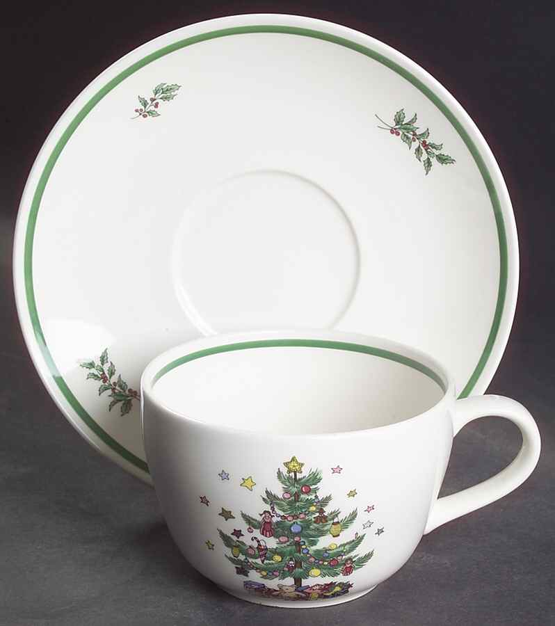 Happy Holidays Oversized Cup & Saucer Set by Nikko-1