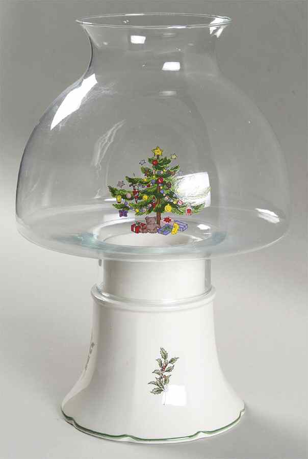 Happy Holidays Hurricane Lamp & Globe by Nikko-1