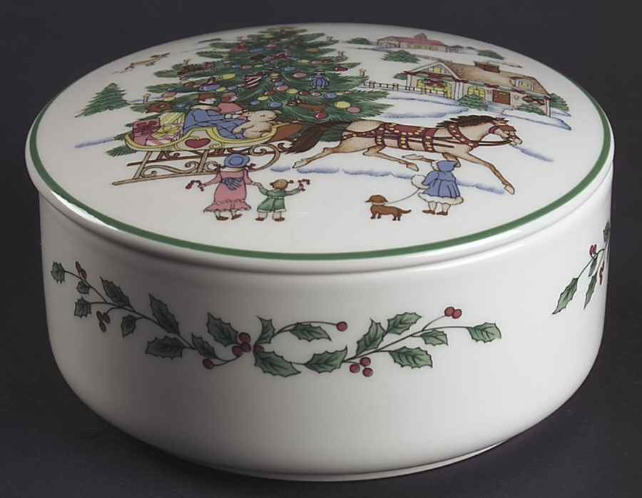 Happy Holidays 5" Round Box & Lid by Nikko-1