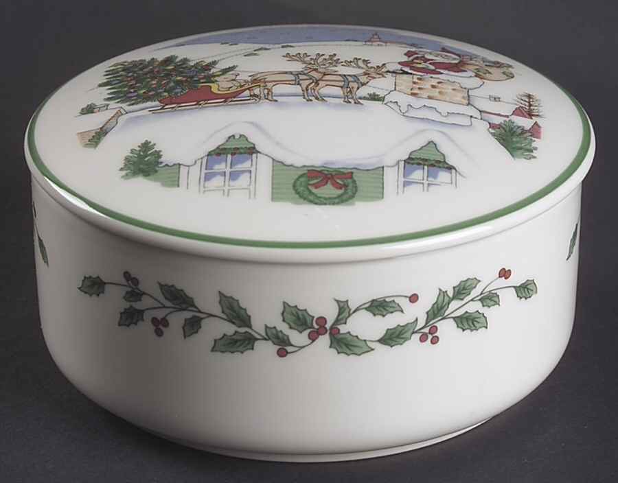 Happy Holidays 5" Round Box & Lid by Nikko-1
