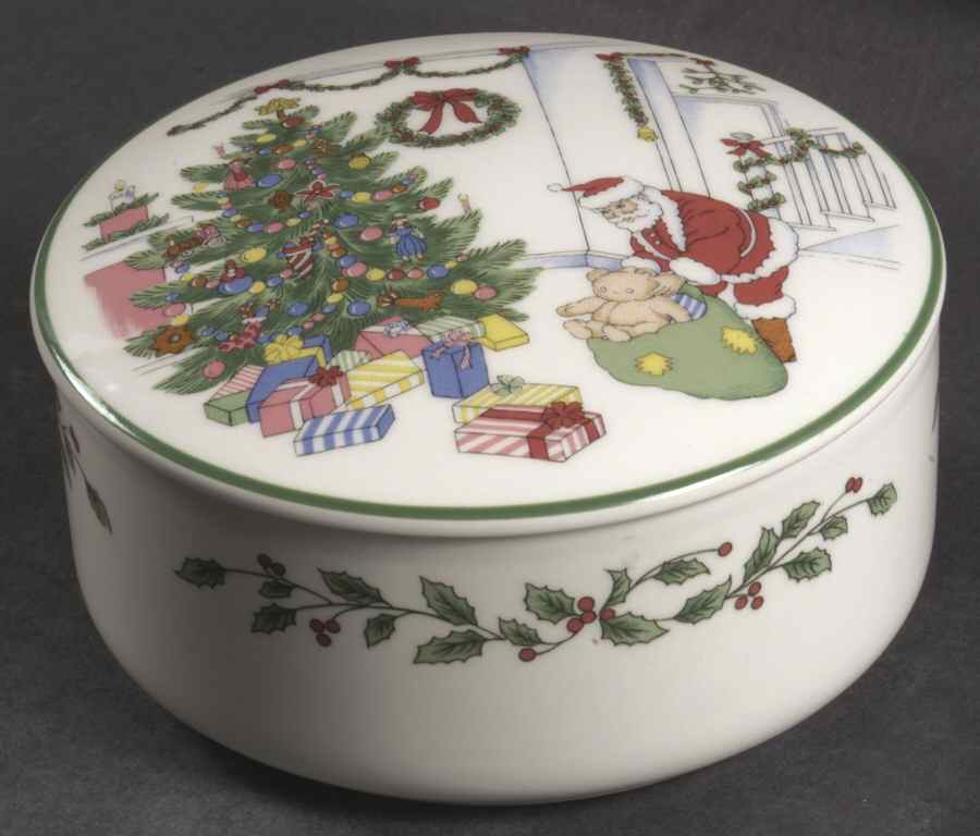 Happy Holidays 5" Round Box & Lid by Nikko-1