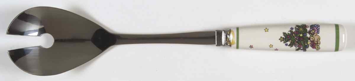 Happy Holidays Salad Serving Fork with Stainless Prongs by Nikko-1