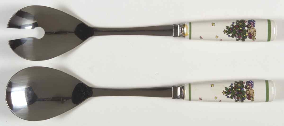Happy Holidays (2 Piece) Salad Set with Stainless Bowl by Nikko-1